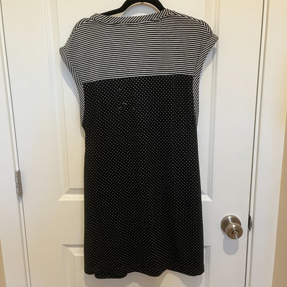Free People Polka Dot Striped Knit Pocket Dress - Picture 3 of 3
